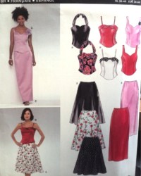 6340 NL BUSTIER STRAPPY TOPS,STRT-FLARE SKIRT PATTERN 8-18